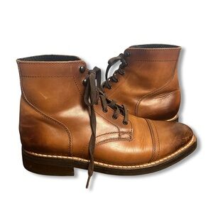 Thursday Boot Co - Men’s Cap Toe Boot Cognac Leather Lace Up – Sz. 9